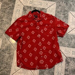 Banana Republic Red Geometric Casual Shirt